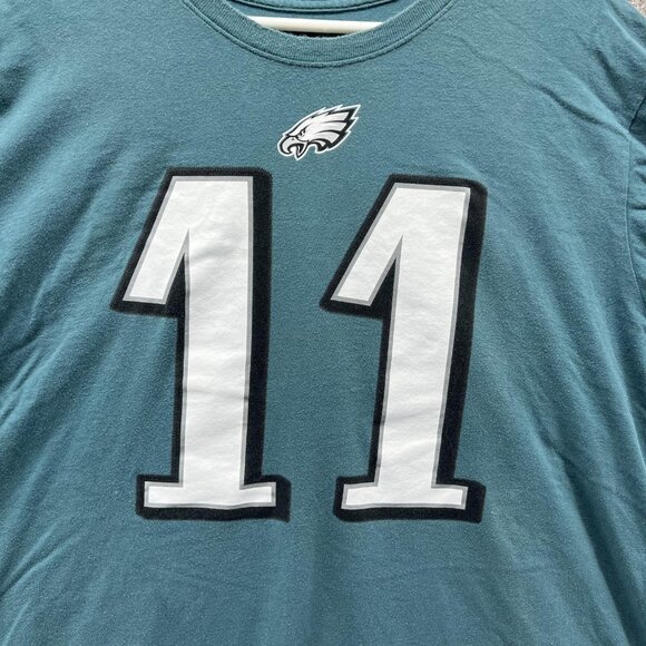 Carson Wentz Philadelphia Eagles Shirt Mens XXL Green NFL Football Nike 11 Tee - Picture 7 of 9